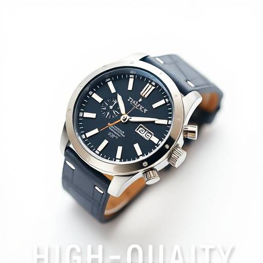 Fotografia de produto de alta qualidade mostrando um relógio de luxo em um fundo branco impecável, ideal para e-commerce e materiais de marketing.